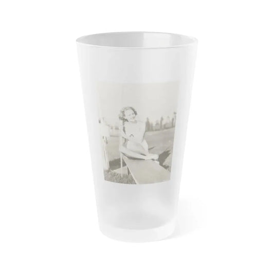 Virginia Grey #46 (Vintage Female Icon) Frosted Pint Glass 16oz 16oz Frosted - Go Mug Yourself
