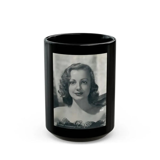 Virginia Grey #53 (Vintage Female Icon) Black Coffee Mug 15oz - Go Mug Yourself