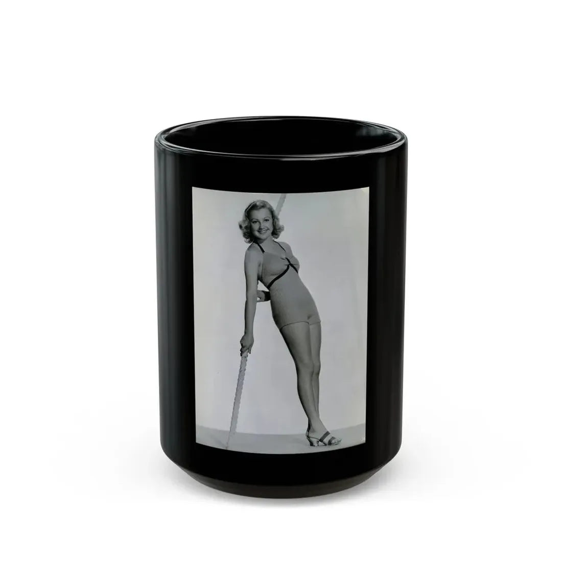 Virginia Grey #58 (Vintage Female Icon) Black Coffee Mug 15oz - Go Mug Yourself