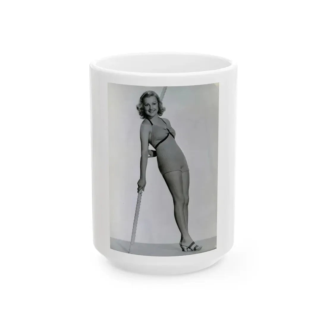 Virginia Grey #58 (Vintage Female Icon) White Coffee Mug 15oz - Go Mug Yourself