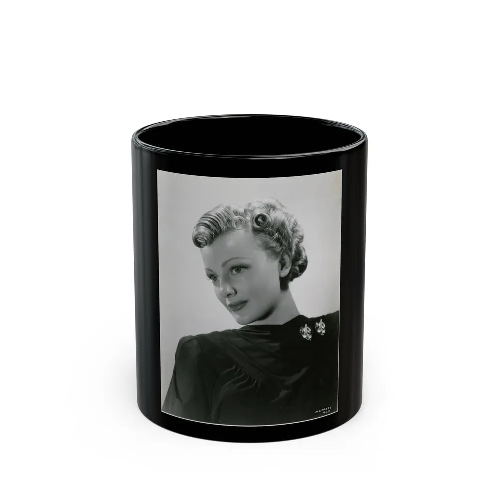 Virginia Grey #67 (Vintage Female Icon) Black Coffee Mug-11oz-Go Mug Yourself