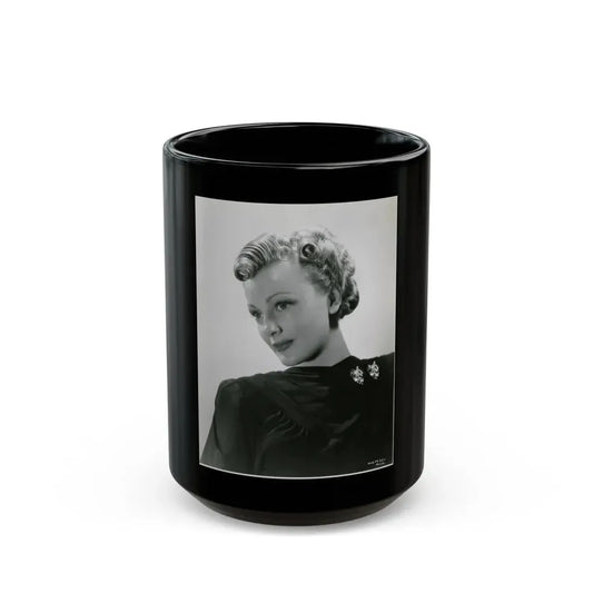 Virginia Grey #67 (Vintage Female Icon) Black Coffee Mug 15oz - Go Mug Yourself