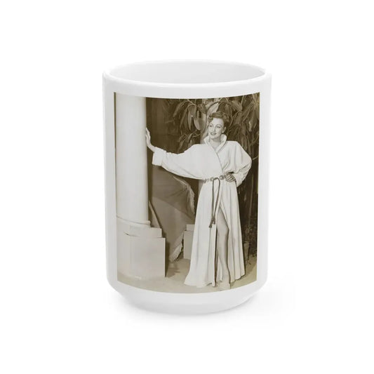 Virginia Grey #71 (Vintage Female Icon) White Coffee Mug 15oz - Go Mug Yourself