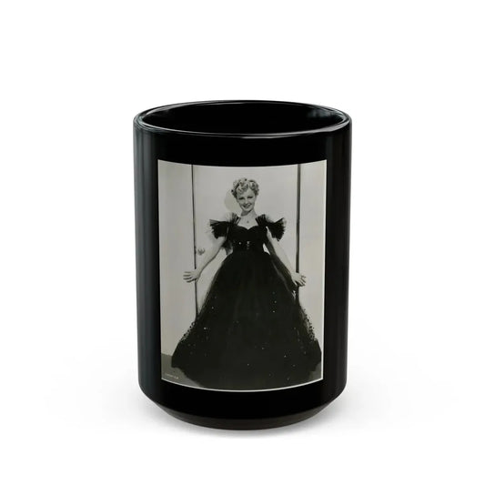 Virginia Grey #81 (Vintage Female Icon) Black Coffee Mug 15oz - Go Mug Yourself