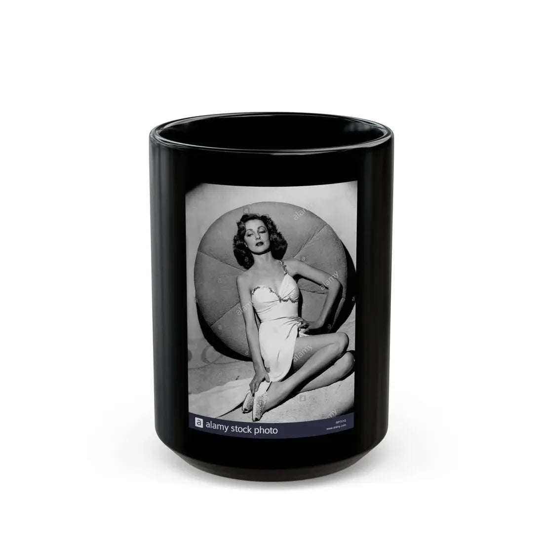 Virginia Grey #92 (Vintage Female Icon) Black Coffee Mug 15oz - Go Mug Yourself