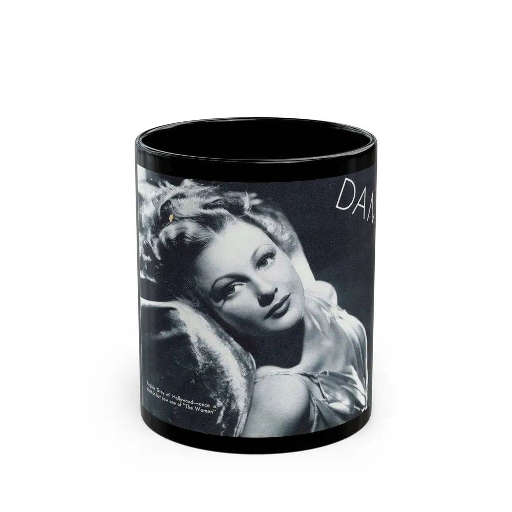 Virginia Grey #97 (Vintage Female Icon) Black Coffee Mug-11oz-Go Mug Yourself