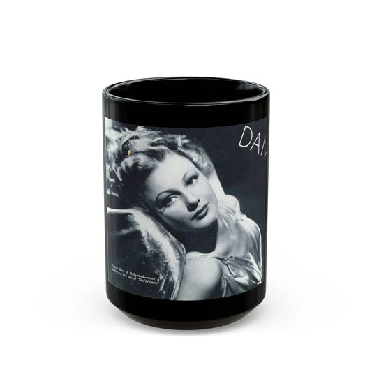 Virginia Grey #97 (Vintage Female Icon) Black Coffee Mug-15oz-Go Mug Yourself