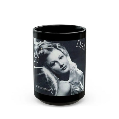 Virginia Grey #97 (Vintage Female Icon) Black Coffee Mug 15oz - Go Mug Yourself