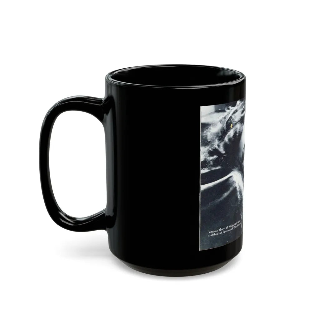 Virginia Grey #97 (Vintage Female Icon) Black Coffee Mug-Go Mug Yourself