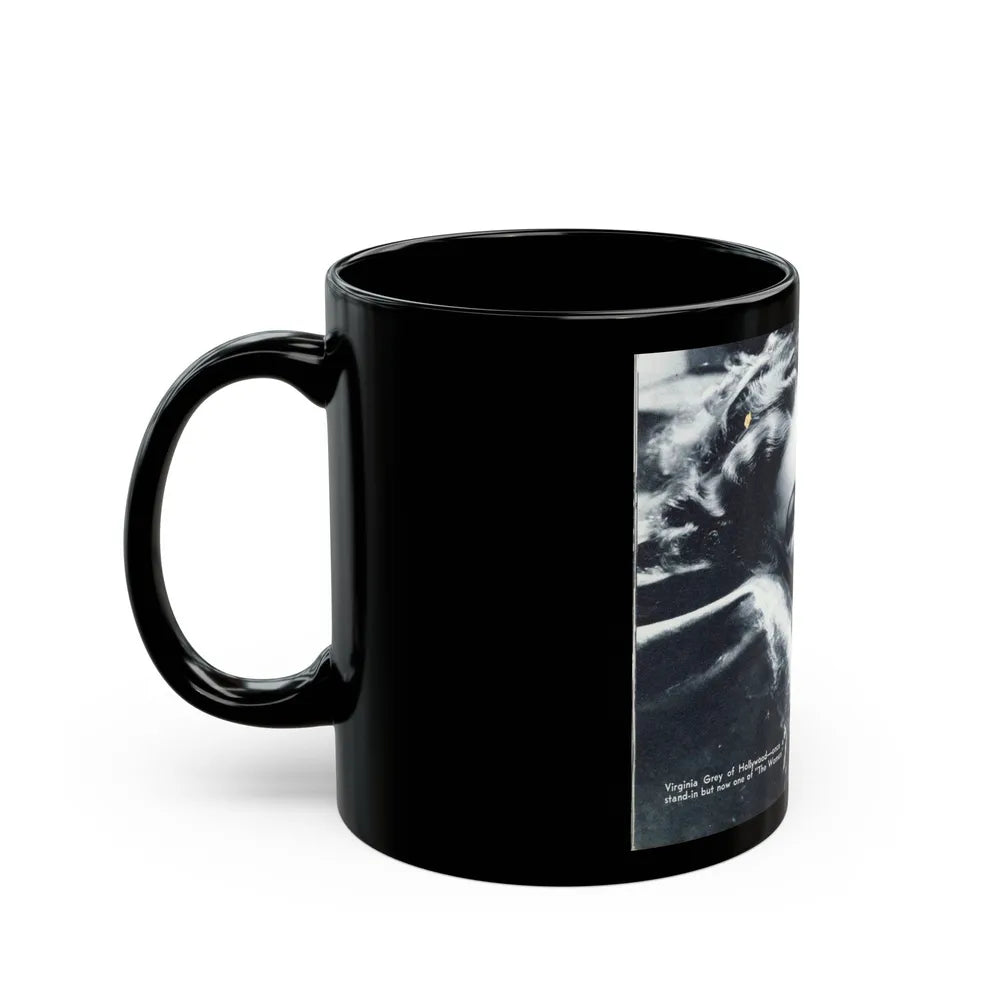 Virginia Grey #97 (Vintage Female Icon) Black Coffee Mug-Go Mug Yourself