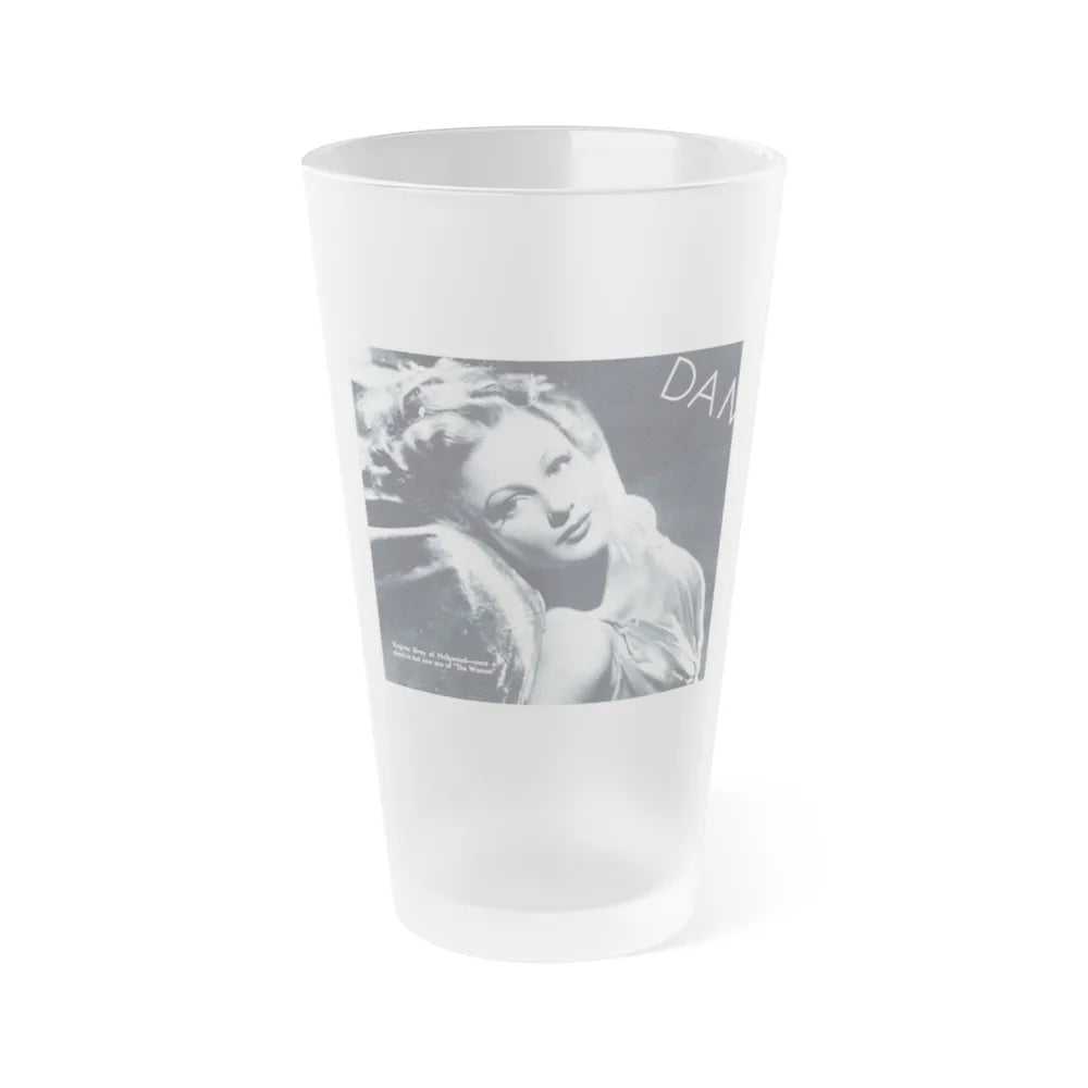 Virginia Grey #97 (Vintage Female Icon) Frosted Pint Glass 16oz-16oz-Frosted-Go Mug Yourself