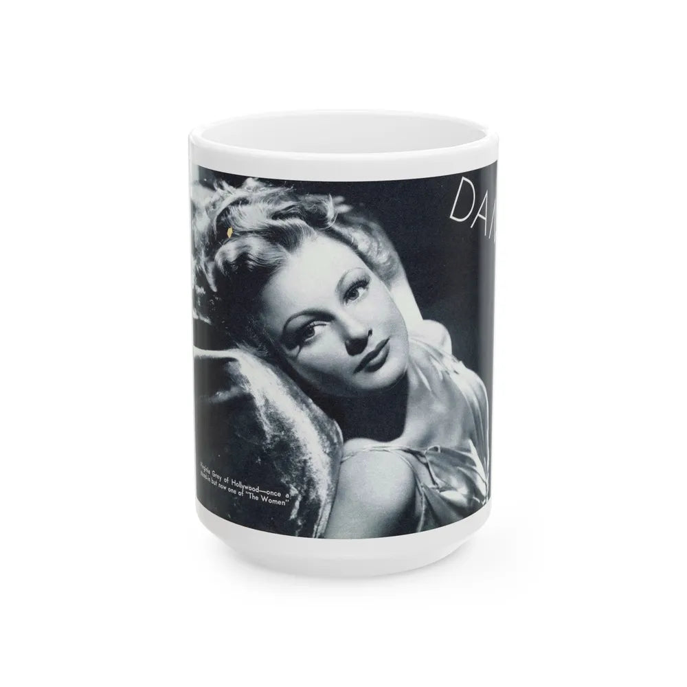 Virginia Grey #97 (Vintage Female Icon) White Coffee Mug-15oz-Go Mug Yourself