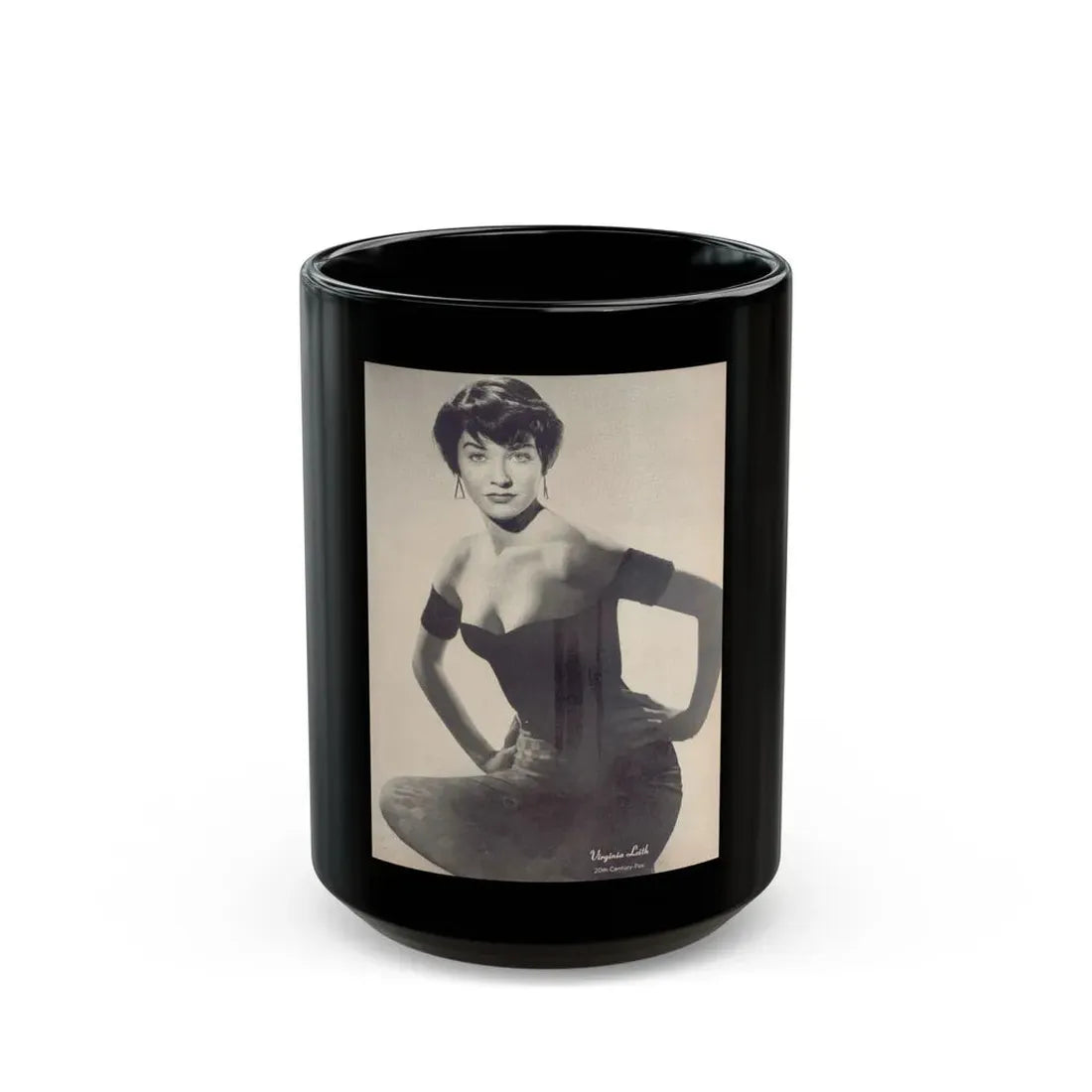 Virginia Leith #14 (Vintage Female Icon) Black Coffee Mug 15oz - Go Mug Yourself