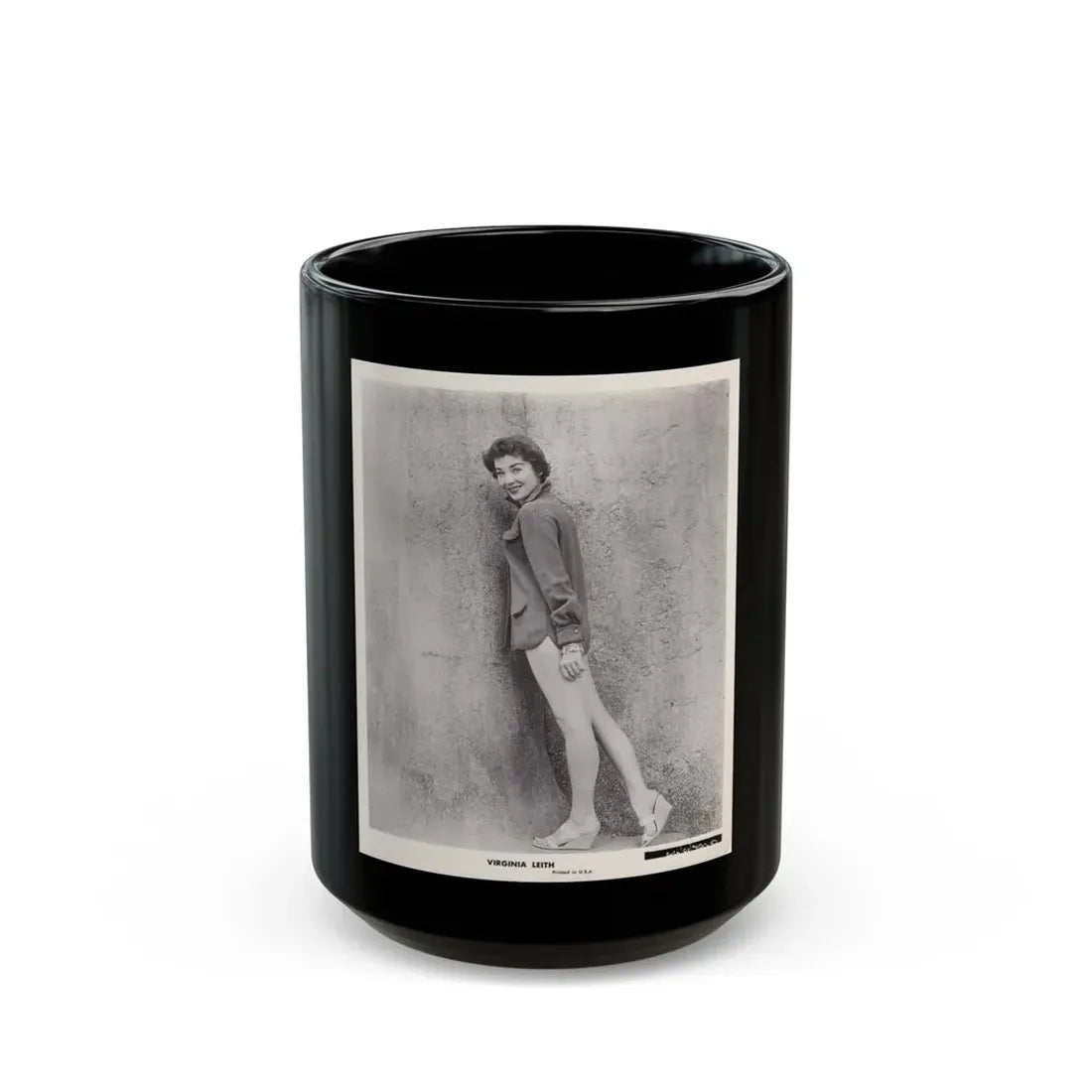 Virginia Leith #21 (Vintage Female Icon) Black Coffee Mug 15oz - Go Mug Yourself