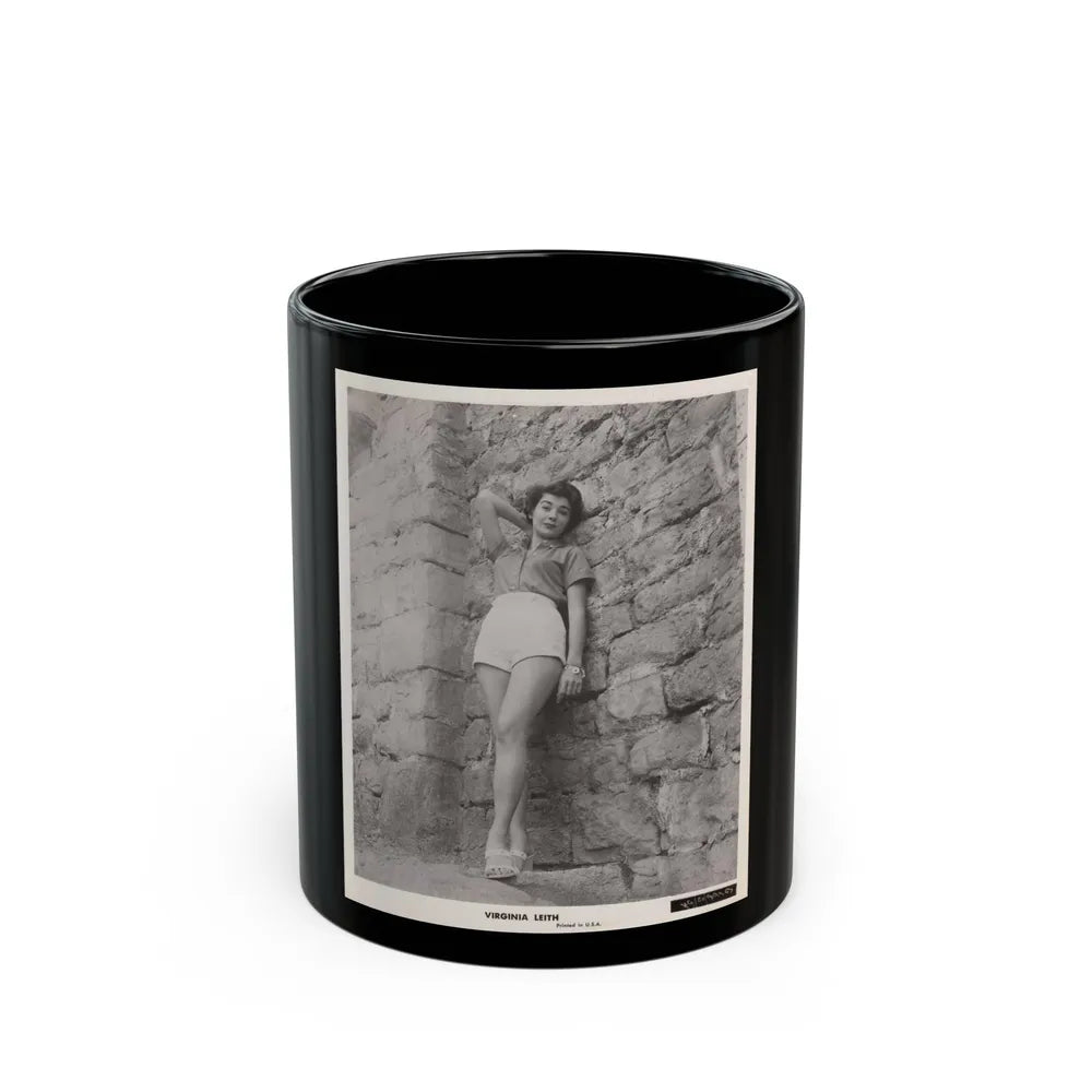 Virginia Leith #22 (Vintage Female Icon) Black Coffee Mug-11oz-Go Mug Yourself