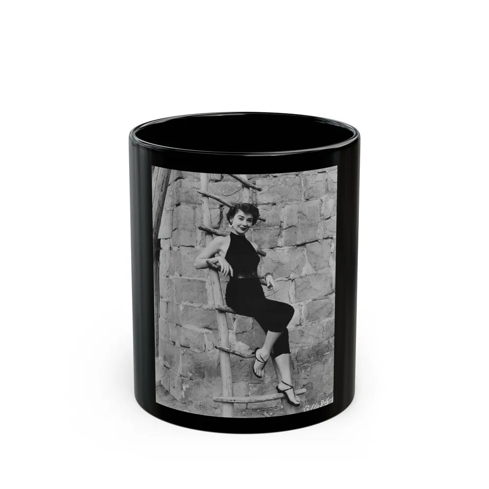 Virginia Leith #24 (Vintage Female Icon) Black Coffee Mug-11oz-Go Mug Yourself