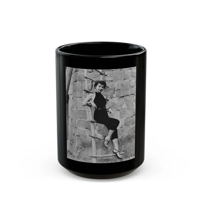 Virginia Leith #24 (Vintage Female Icon) Black Coffee Mug-15oz-Go Mug Yourself