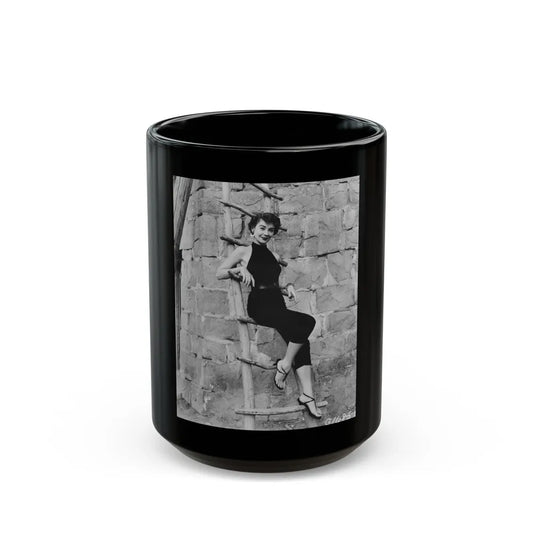 Virginia Leith #24 (Vintage Female Icon) Black Coffee Mug-15oz-Go Mug Yourself