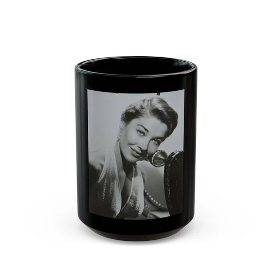 Virginia Leith #27 (Vintage Female Icon) Black Coffee Mug-15oz-Go Mug Yourself