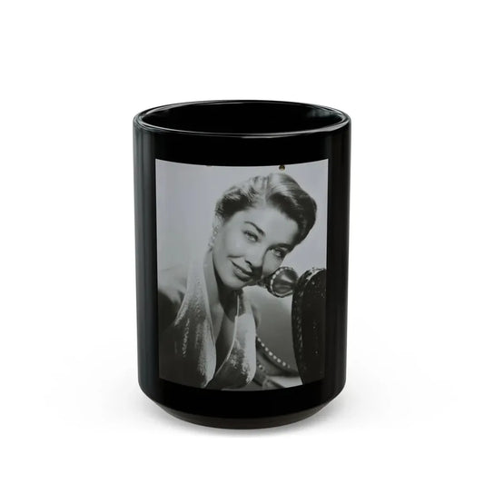 Virginia Leith #27 (Vintage Female Icon) Black Coffee Mug 15oz - Go Mug Yourself