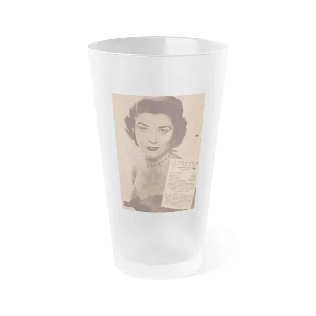 Virginia Leith #28 (Vintage Female Icon) Frosted Pint Glass 16oz 16oz Frosted - Go Mug Yourself