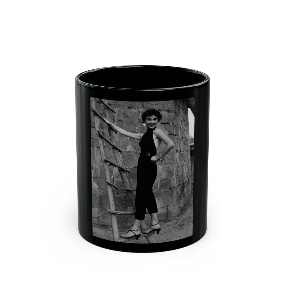 Virginia Leith #35 (Vintage Female Icon) Black Coffee Mug-11oz-Go Mug Yourself