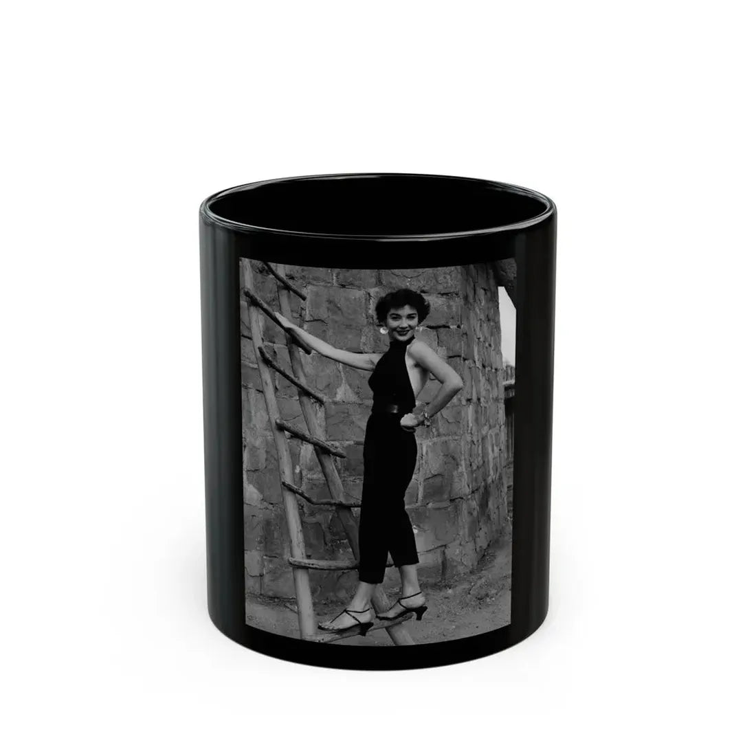 Virginia Leith #35 (Vintage Female Icon) Black Coffee Mug 11oz - Go Mug Yourself