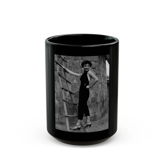 Virginia Leith #35 (Vintage Female Icon) Black Coffee Mug-15oz-Go Mug Yourself