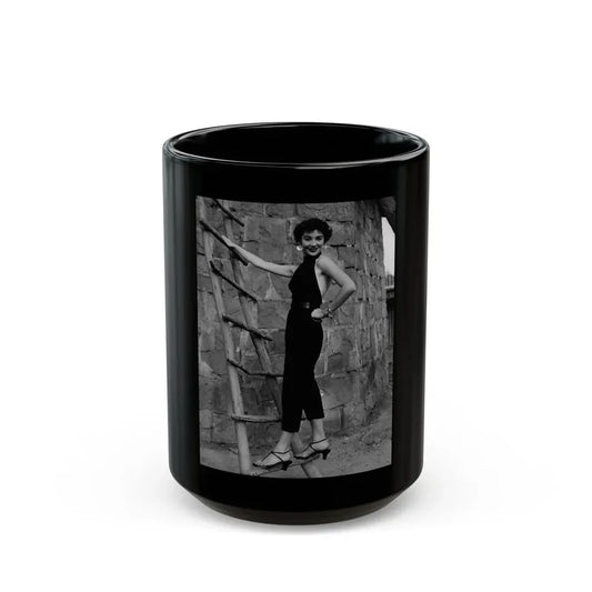 Virginia Leith #35 (Vintage Female Icon) Black Coffee Mug 15oz - Go Mug Yourself