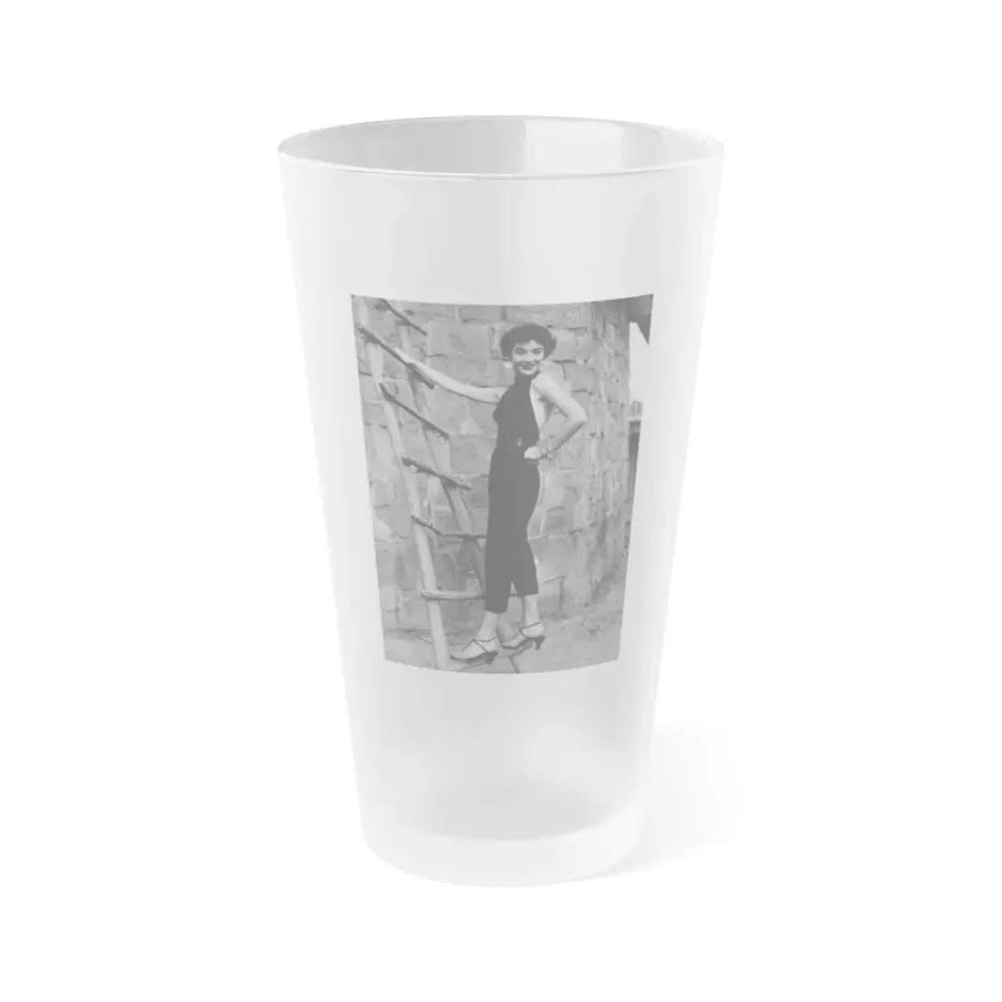 Virginia Leith #35 (Vintage Female Icon) Frosted Pint Glass 16oz 16oz Frosted - Go Mug Yourself