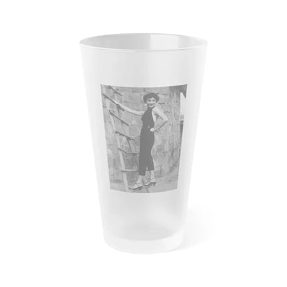 Virginia Leith #35 (Vintage Female Icon) Frosted Pint Glass 16oz 16oz Frosted - Go Mug Yourself