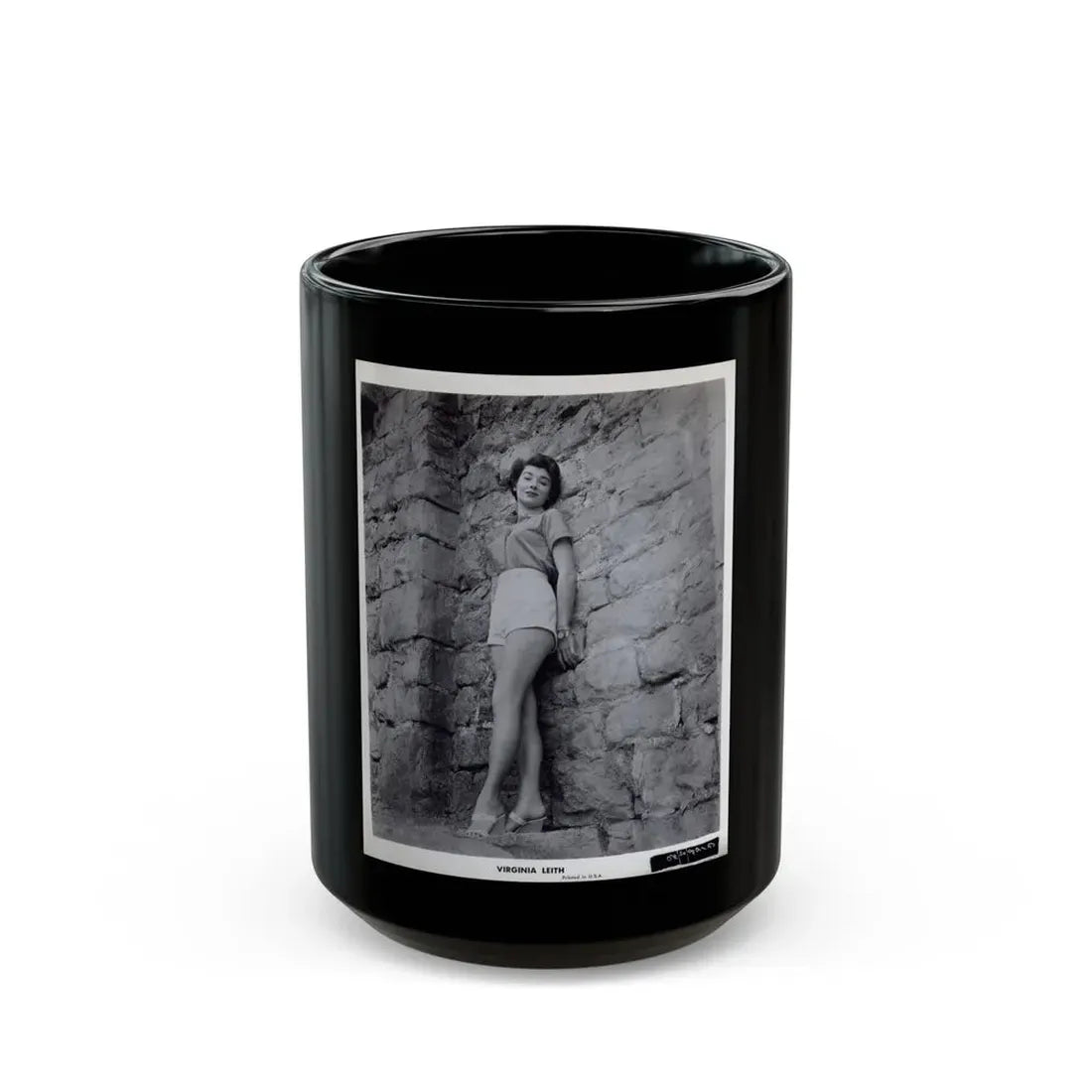 Virginia Leith #37 (Vintage Female Icon) Black Coffee Mug 15oz - Go Mug Yourself