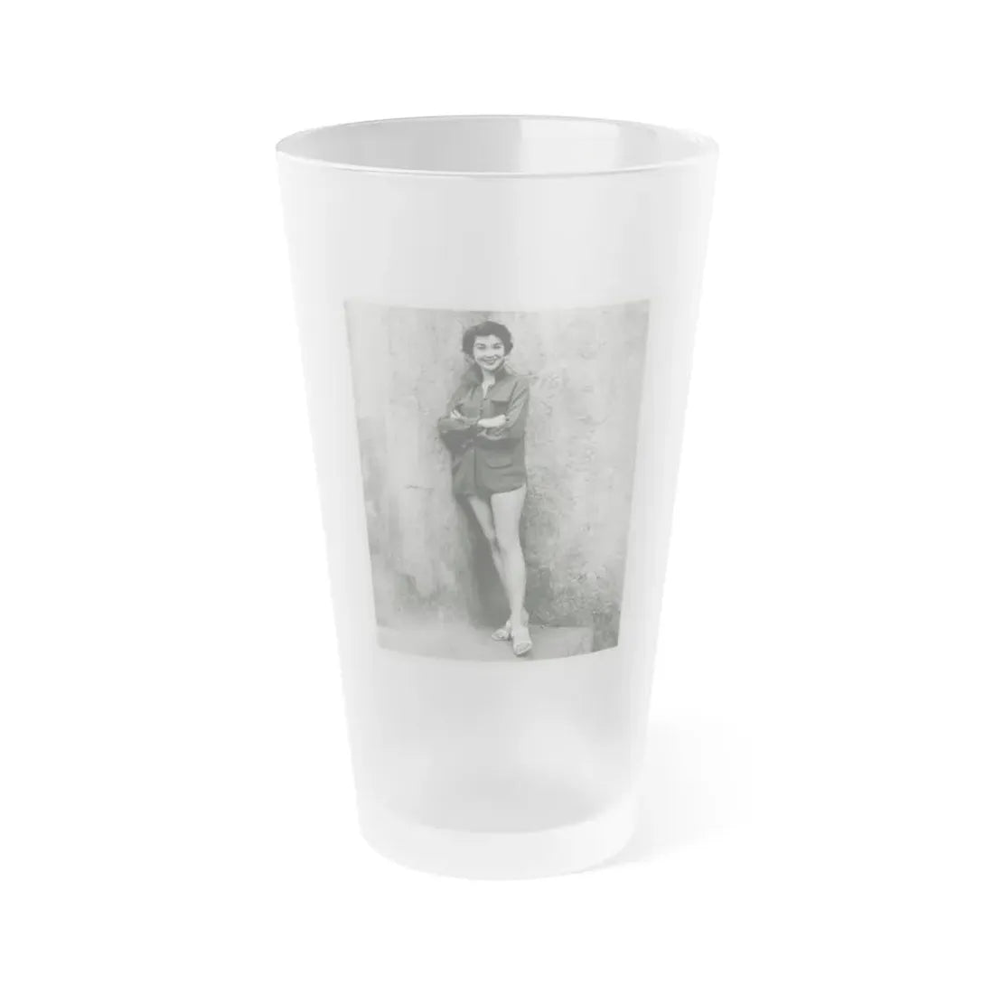 Virginia Leith #38 (Vintage Female Icon) Frosted Pint Glass 16oz 16oz Frosted - Go Mug Yourself