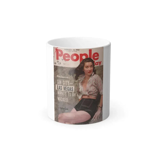 Virginia Leith #42 - People Today Pocket Mag. 2-23-55 Virginia on Cover in Color (Vintage Female Icon) Color Changing Mug 11oz Default Title 11oz - Go Mug Yourself