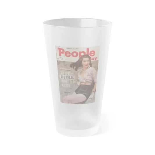 Virginia Leith #42 - People Today Pocket Mag. 2-23-55 Virginia on Cover in Color (Vintage Female Icon) Frosted Pint Glass 16oz 16oz Frosted - Go Mug Yourself