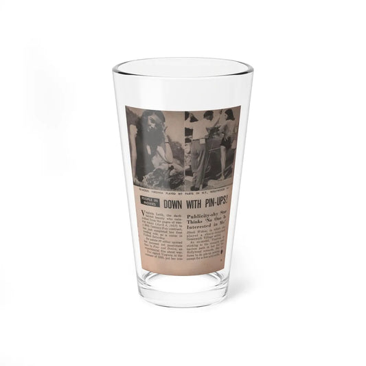 Virginia Leith #43 - People Today Pocket Mag. 2-23-55 - 2 Small B&W Photos+Caption & Article (Vintage Female Icon) Pint Glass 16oz 16oz - Go Mug Yourself