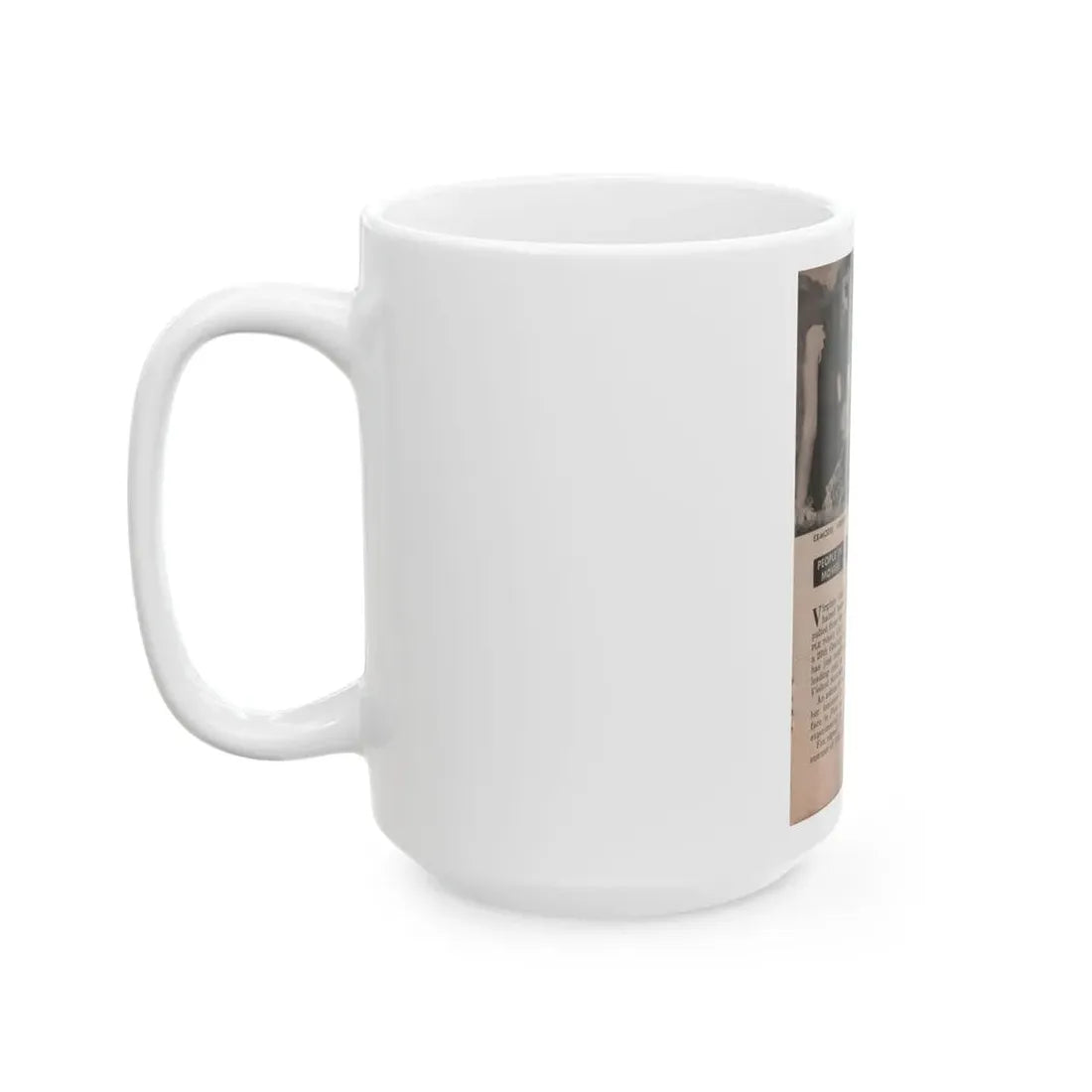 Virginia Leith #43 - People Today Pocket Mag. 2-23-55 - 2 Small B&W Photos+Caption & Article (Vintage Female Icon) White Coffee Mug - Go Mug Yourself