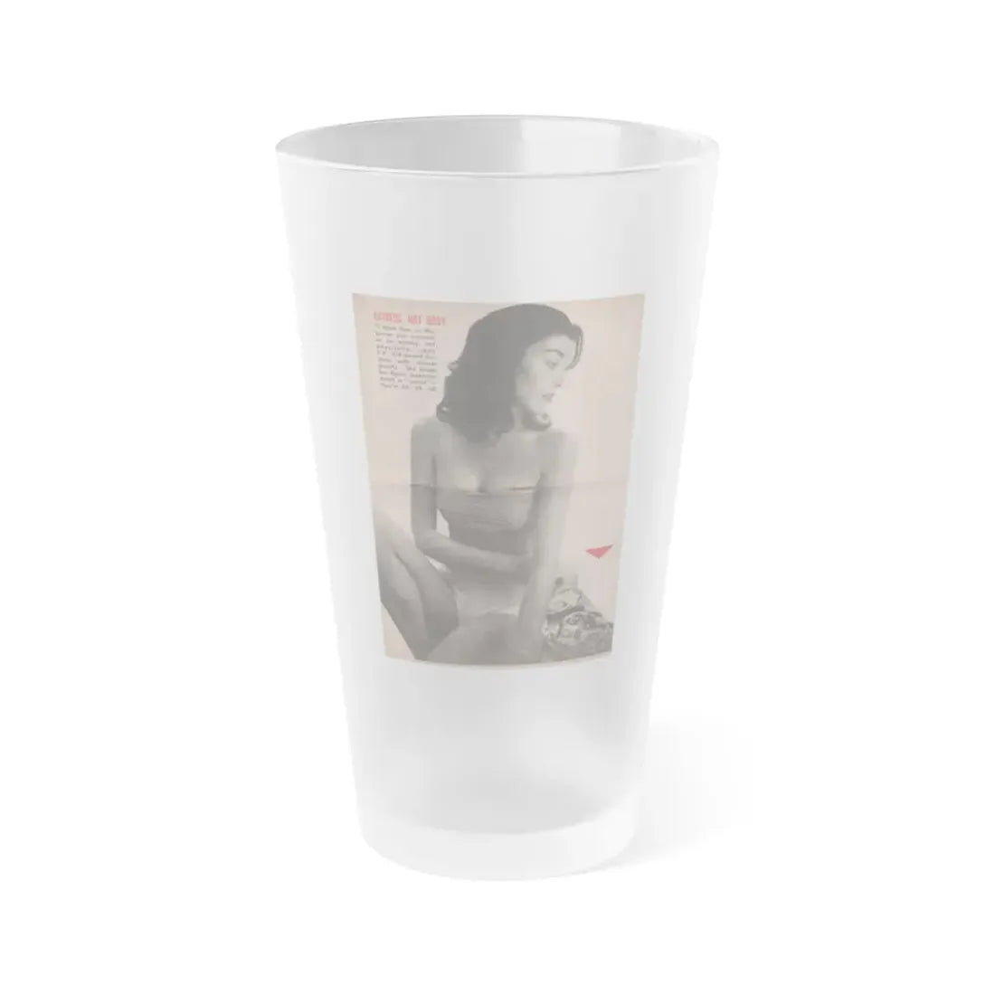 Virginia Leith #44 - People Today Pocket Mag. 2-23-55 - B&W Centerfold Photo+Caption (Vintage Female Icon) Frosted Pint Glass 16oz 16oz Frosted - Go Mug Yourself