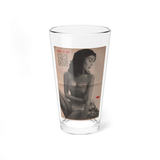 Virginia Leith #44 - People Today Pocket Mag. 2-23-55 - B&W Centerfold Photo+Caption (Vintage Female Icon) Pint Glass 16oz 16oz - Go Mug Yourself
