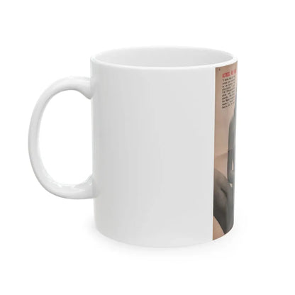 Virginia Leith #44 - People Today Pocket Mag. 2-23-55 - B&W Centerfold Photo+Caption (Vintage Female Icon) White Coffee Mug - Go Mug Yourself