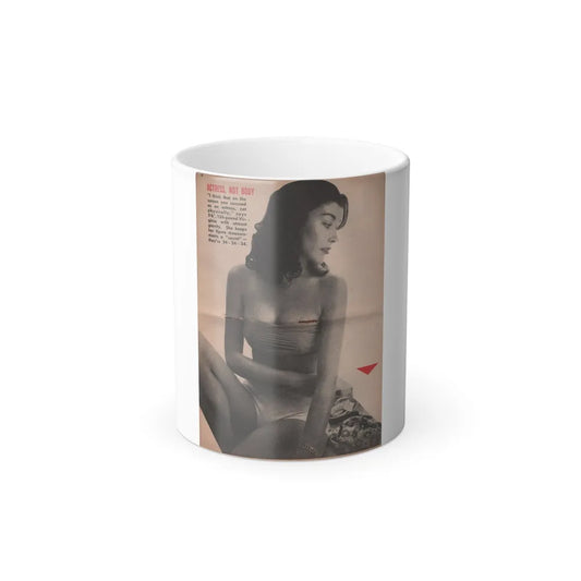 Virginia Leith #44 - People Today Pocket Mag. 2-23-55 - B&W Centerfold Photo+Caption (Vintage Female Icons) Color Changing Mug 11oz-11oz-Go Mug Yourself