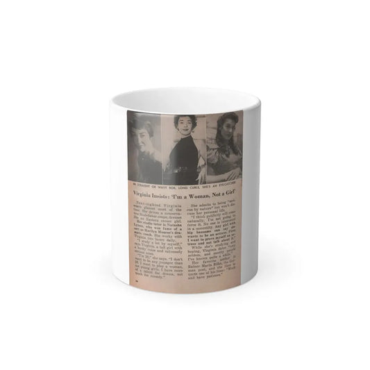 Virginia Leith #45 - People Today Pocket Mag. 2-23-55 - 3 Small B&W Photos, Caption & Article ending (Vintage Female Icon) Color Changing Mug 11oz Default Title 11oz - Go Mug Yourself