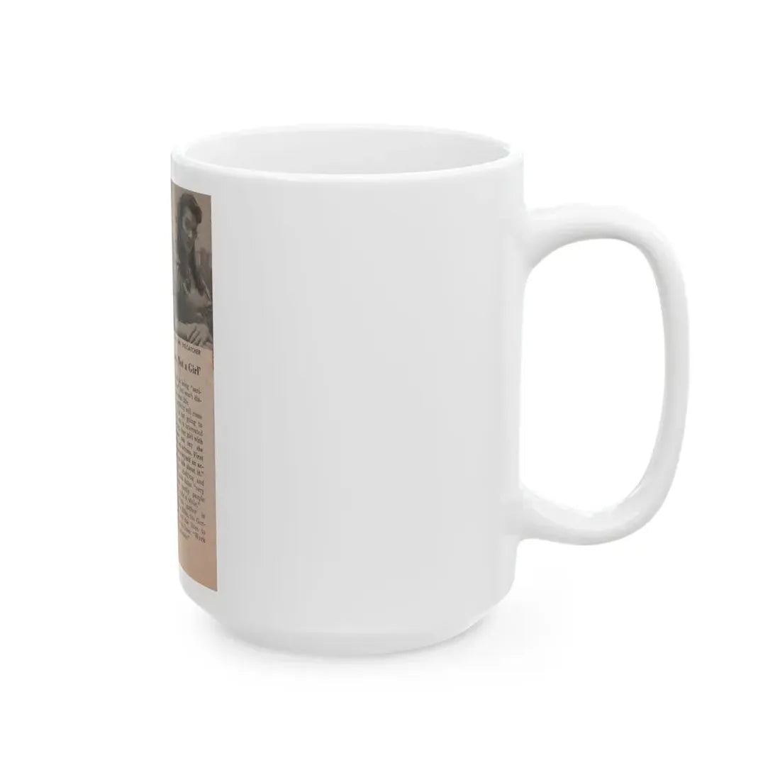 Virginia Leith #45 - People Today Pocket Mag. 2-23-55 - 3 Small B&W Photos, Caption & Article ending (Vintage Female Icon) White Coffee Mug - Go Mug Yourself