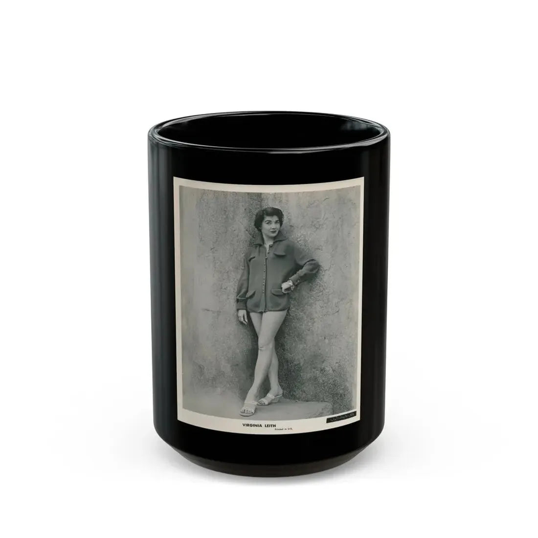 Virginia Leith #46 (Vintage Female Icon) Black Coffee Mug 15oz - Go Mug Yourself