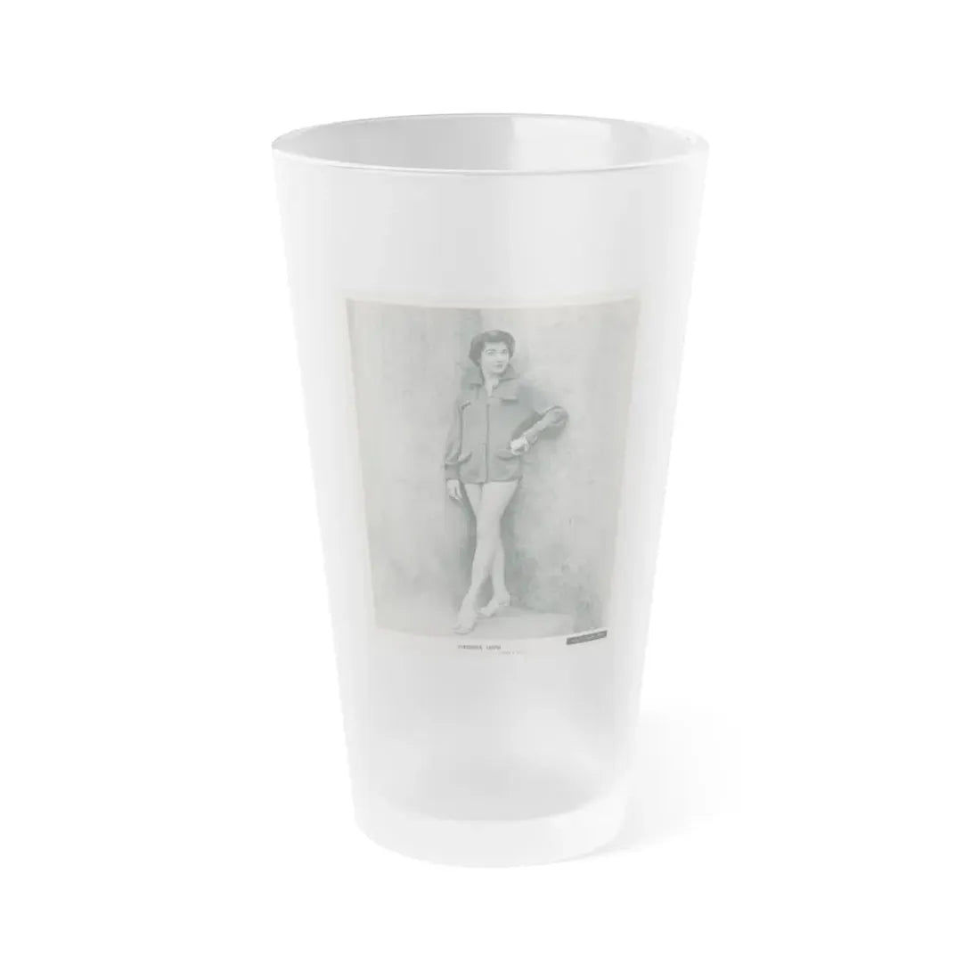 Virginia Leith #46 (Vintage Female Icon) Frosted Pint Glass 16oz 16oz Frosted - Go Mug Yourself
