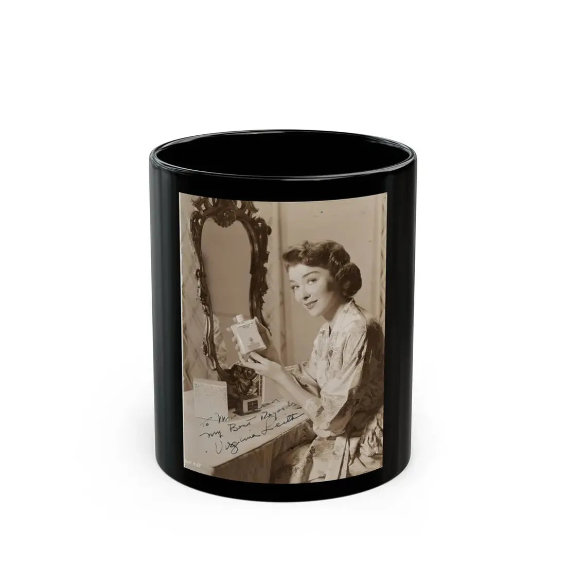 Virginia Leith #47 (Vintage Female Icon) Black Coffee Mug 11oz - Go Mug Yourself