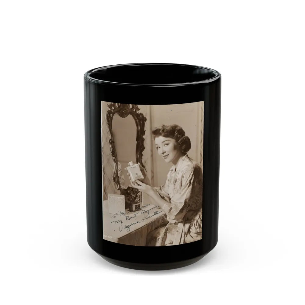 Virginia Leith #47 (Vintage Female Icon) Black Coffee Mug-15oz-Go Mug Yourself