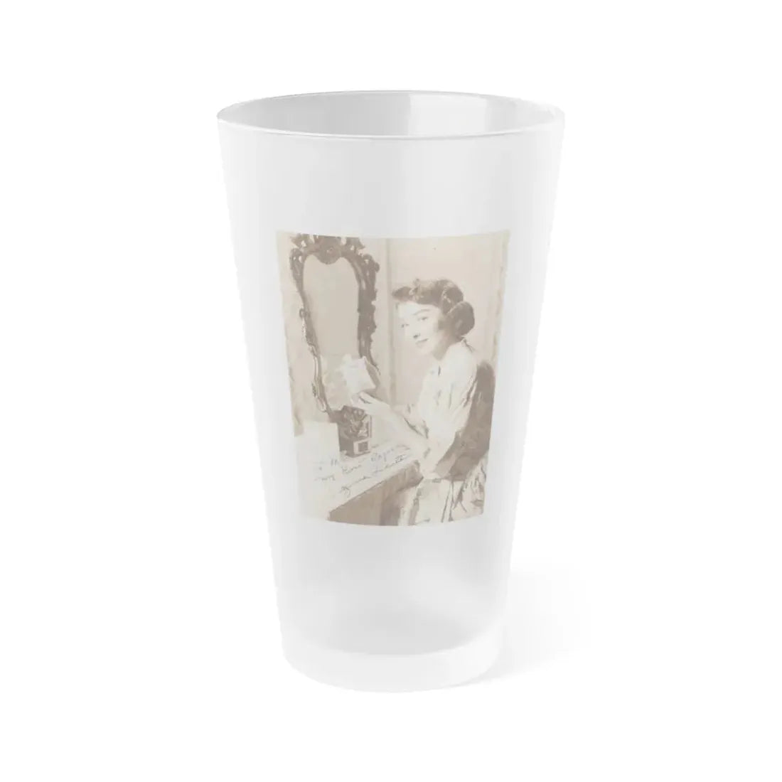 Virginia Leith #47 (Vintage Female Icon) Frosted Pint Glass 16oz 16oz Frosted - Go Mug Yourself