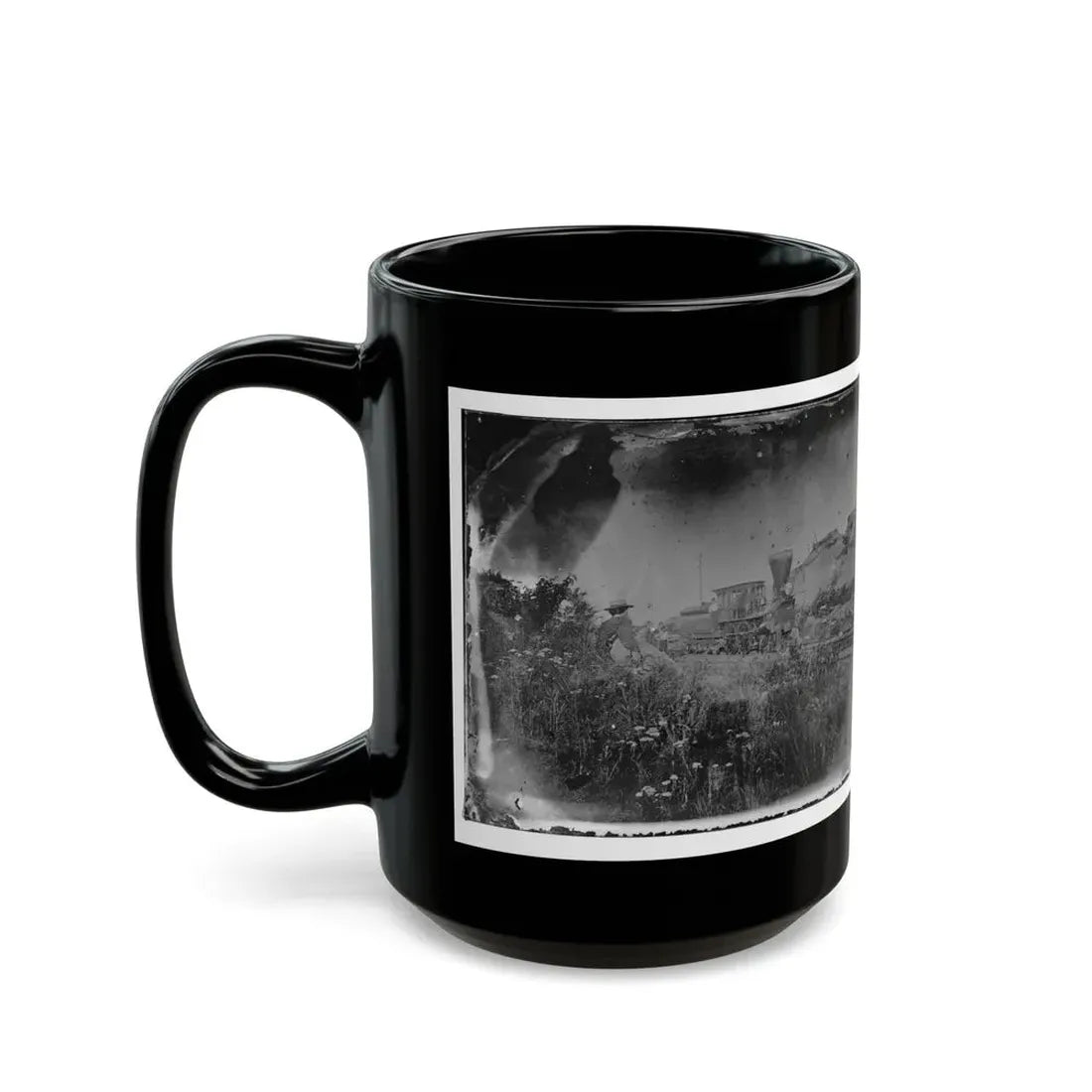 Virginia. Locomotive On The Orange & Alexandria Railroad (U.S. Civil War) Black Coffee Mug - Go Mug Yourself