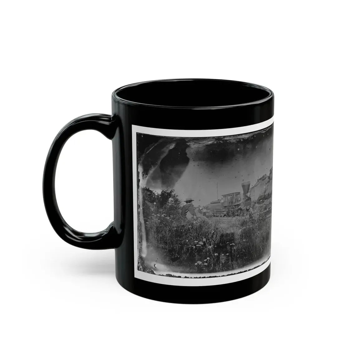 Virginia. Locomotive On The Orange & Alexandria Railroad (U.S. Civil War) Black Coffee Mug - Go Mug Yourself